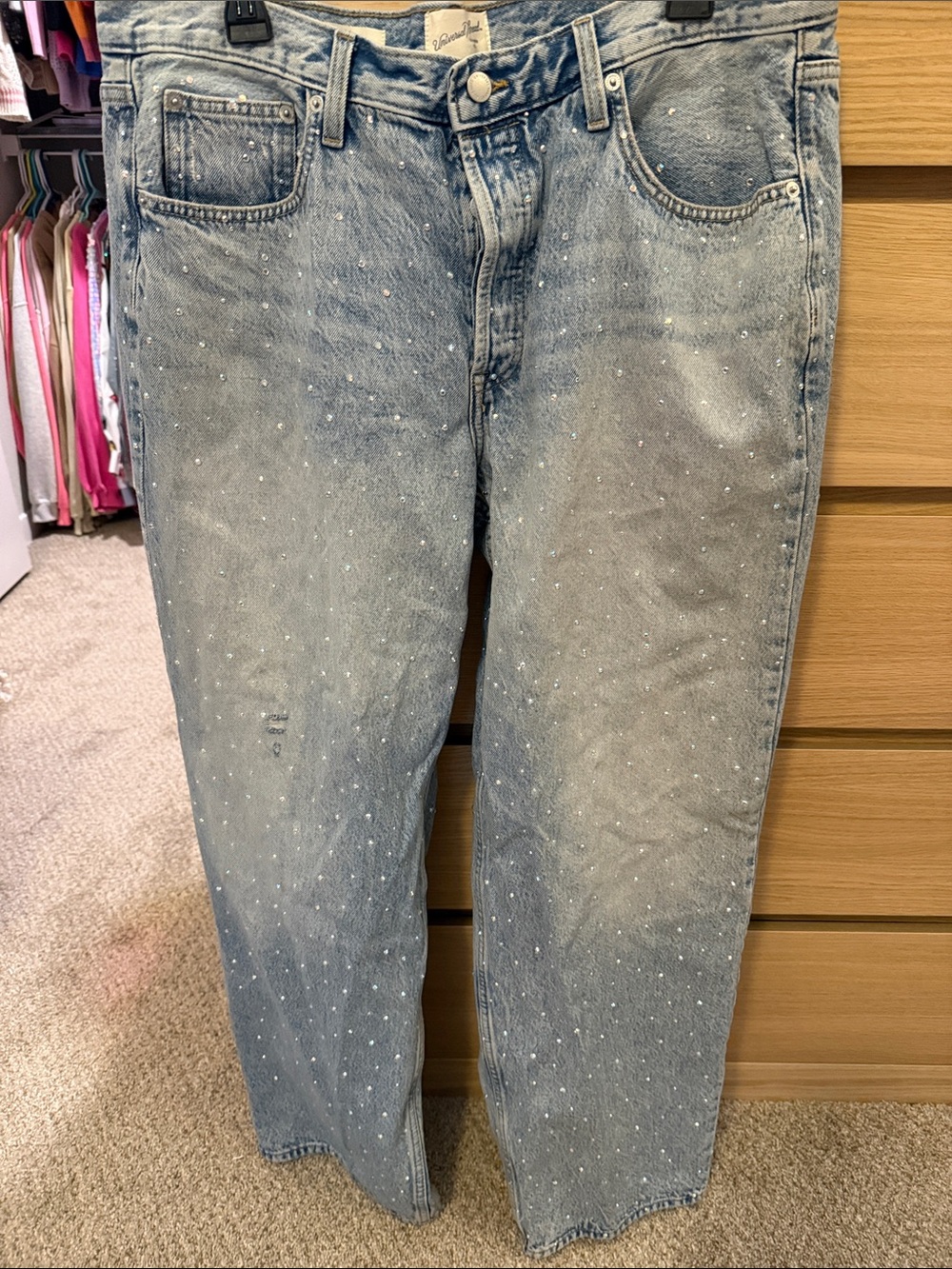 Viral Universal thread rhinestone jeans